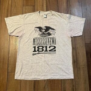 Vintage Mississinewa T Shirt Men's Large 1812 Eagle‎ Gun